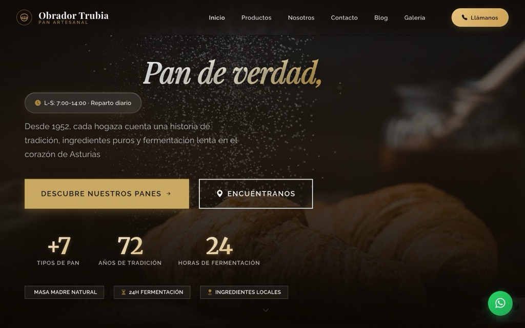 Web de la Panadería Trubia, el negocio real donde nació Terun